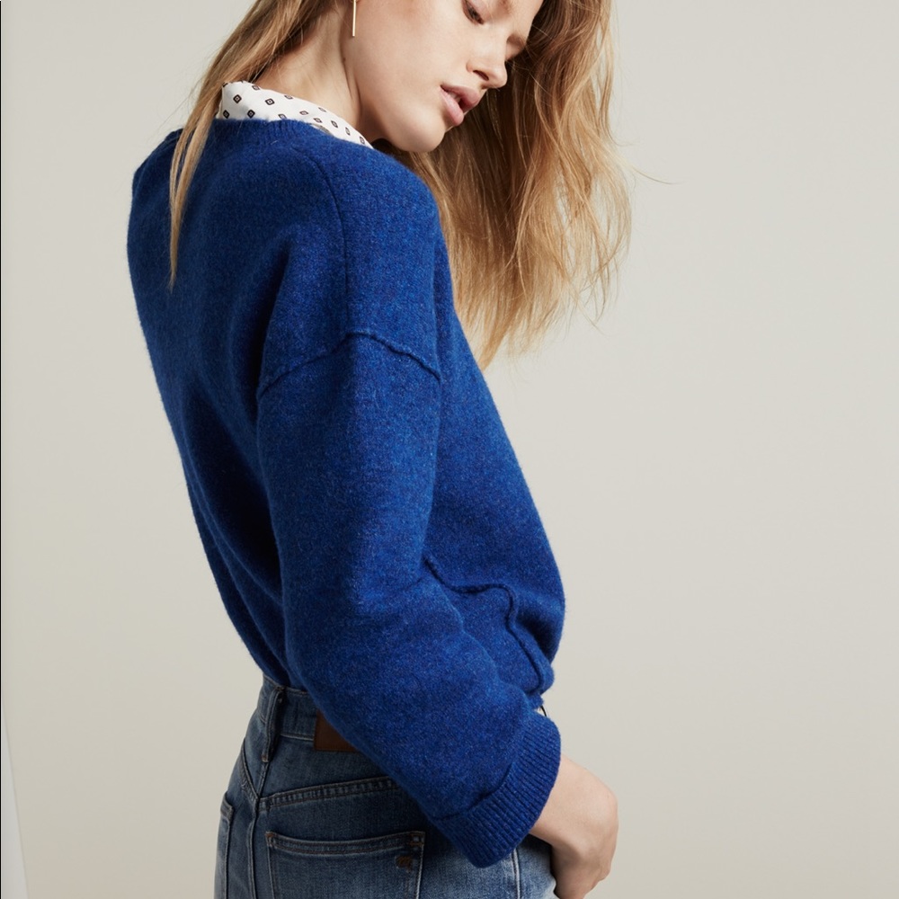 Madewell Connection Sweater in heather cobalt